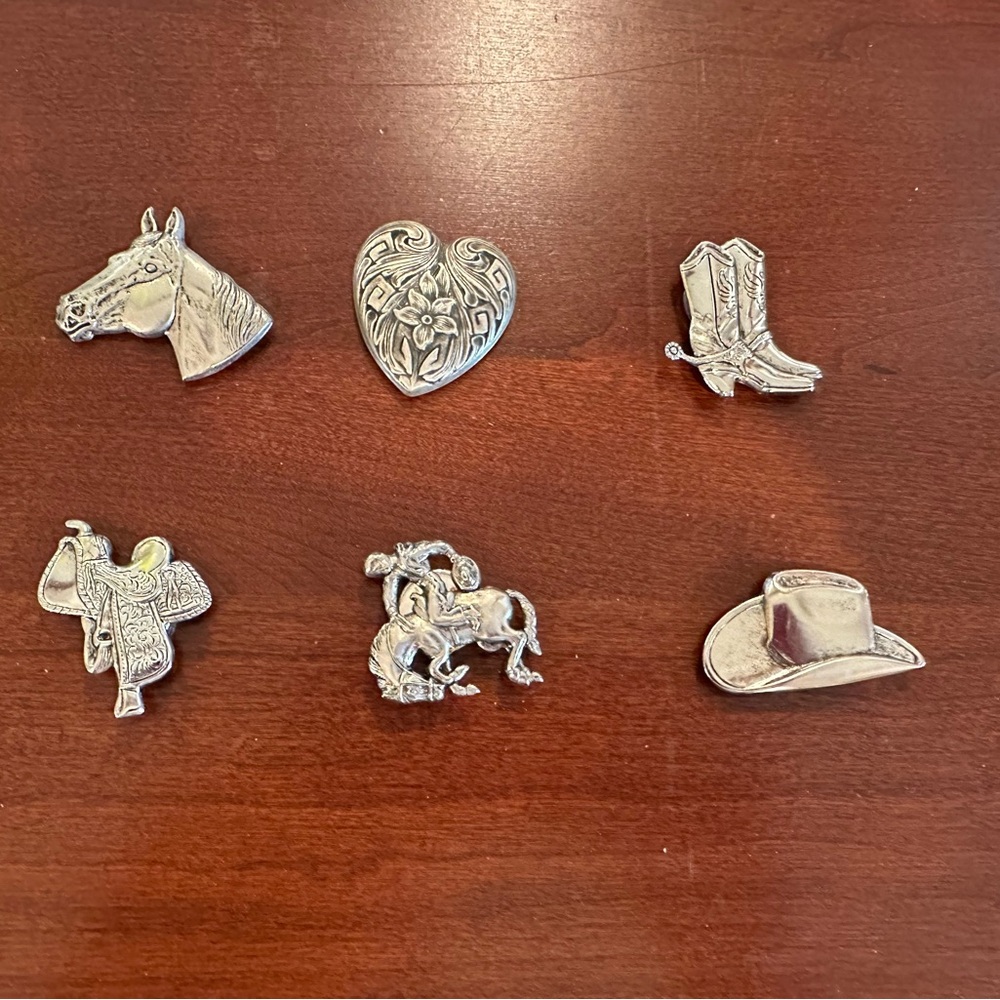 Silver Western Themed Metal Button Covers